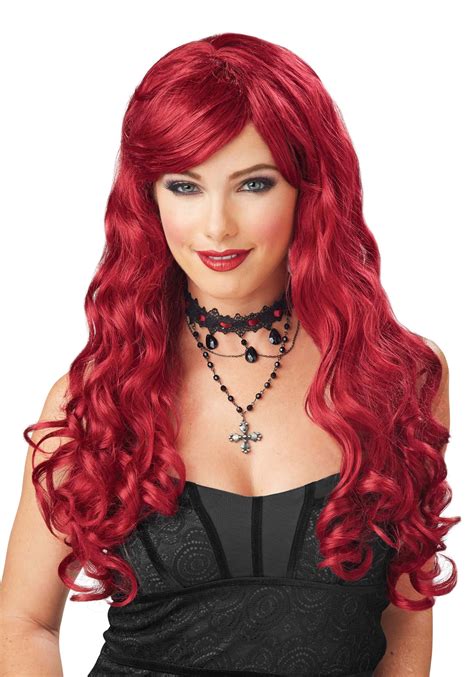 long red wavy wig|red body wave wig.